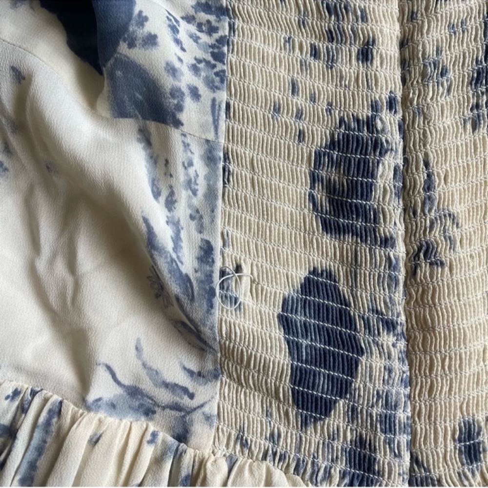 Reformation Cream and Blue Floral Mini Dress - Picture 12 of 14